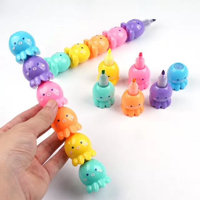 Juego de bolígrafos marcadores fluorescentes pulpo 5 colores bolígrafos resaltadores pintura Highli ZR