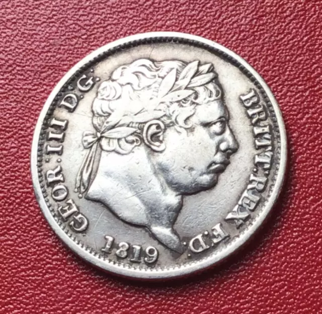 1819 George III Silver Shilling, Nice.