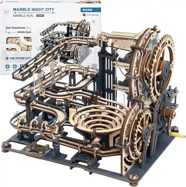 ROKR Marble Run (LGA01) 3D Wooden Puzzle For Adults (Marble Night City)