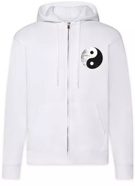 Signo de logotipo Yin Yang cremallera sudadera con capucha símbolo de China signo blanco negro signo Asia Asia