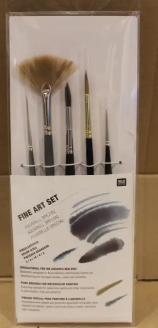 Rico Design Fine Art Aquarellpinsel Set - 5-teilig Gr. 2/4/10/4/4 - KG200 13346