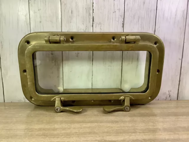 Vintage Solid Brass Nautical Porthole Cover Window With Screen Boat Sea Ship