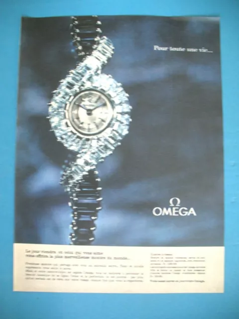 Publicite De Presse Omega Montre Pour Toute Une Vie French Ad 1958