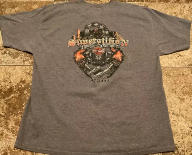 Harley Davidson Arizona Superstition Springs Graphic T-Shirt ( Mens 2Xl ) Gray