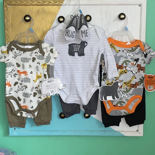 3 NWT Infant Baby Boy 0-3 M Clothes 2 and 3 pc. Outfits Shoes Pants Bodysuits