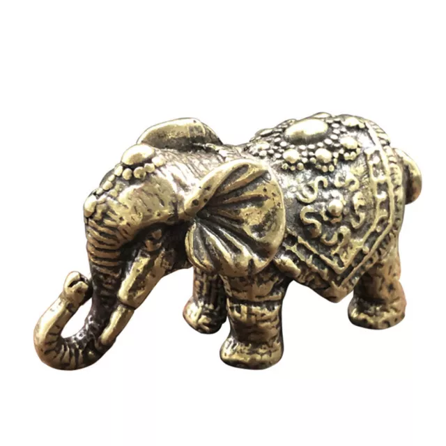 Brass Craft Ornament Elephant Desktop Decor Miniature Metal Trim Vintage Solid