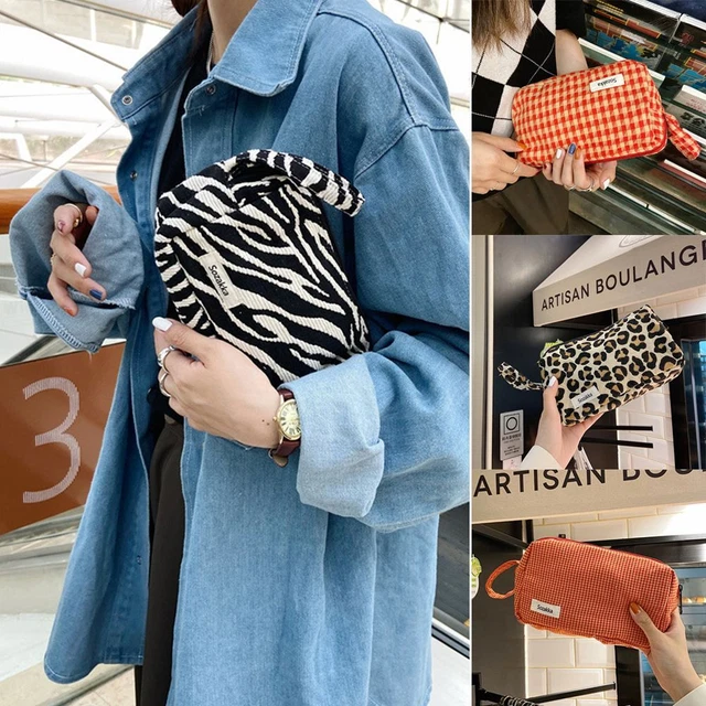 Sac de maquillage Sac cosmétique Pochette à fermeture éclair Portefeuille Sacs