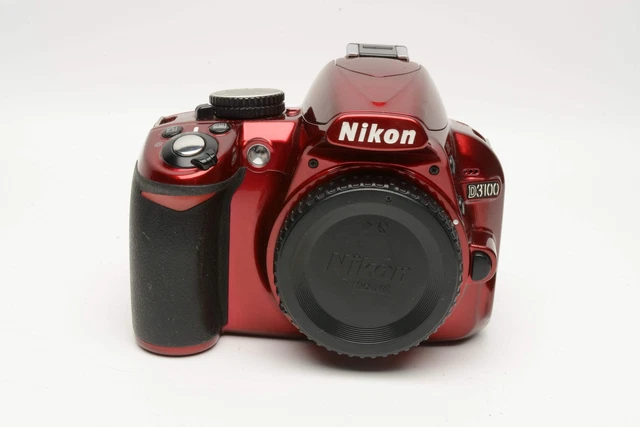 NIKON D3100 RED DSLR Body, battery, charger, strap, 15K Acts