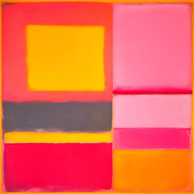 Abstrakt Quadrat 04 Ultra HD Colors Bauhaus 80x80 Leinwand 2 cm/Pink/Pop Art