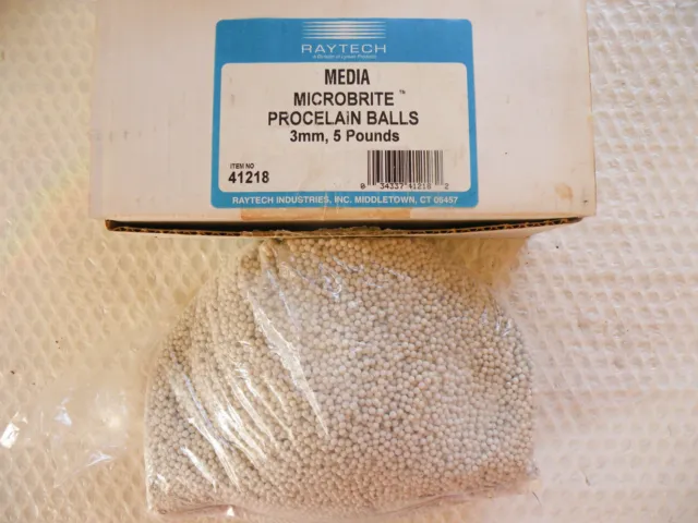 RAYTECH Microbrite Porcelain Balls,  P/N 41218,  3mm,  5lbs,  Tumbler Media, NEW