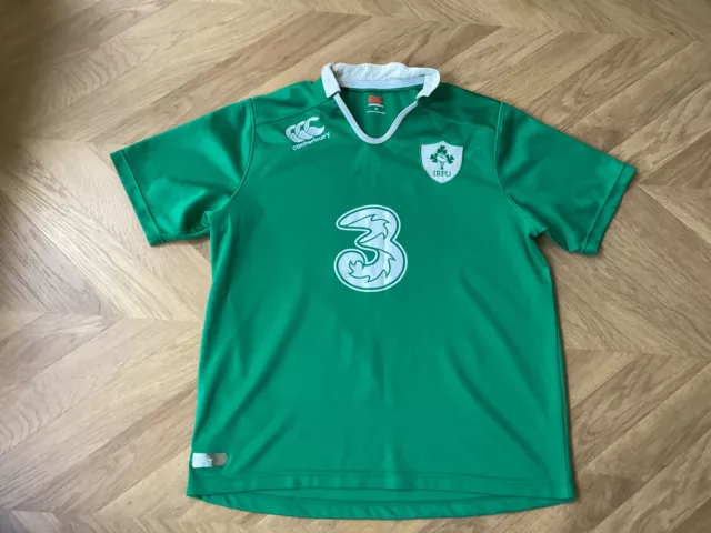 Ireland Rugby Home Jersey Shirt 2014/15 Size XL Canterbury Green 3 Mobile