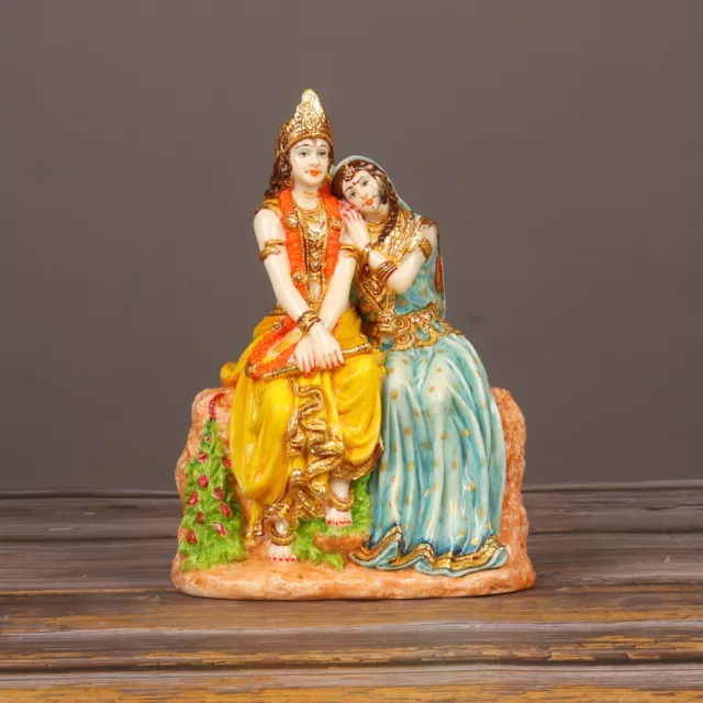 Radha Krishna Statue 17 cm Culture Marble Radha Madhav Figurine Lord Kisna Idol