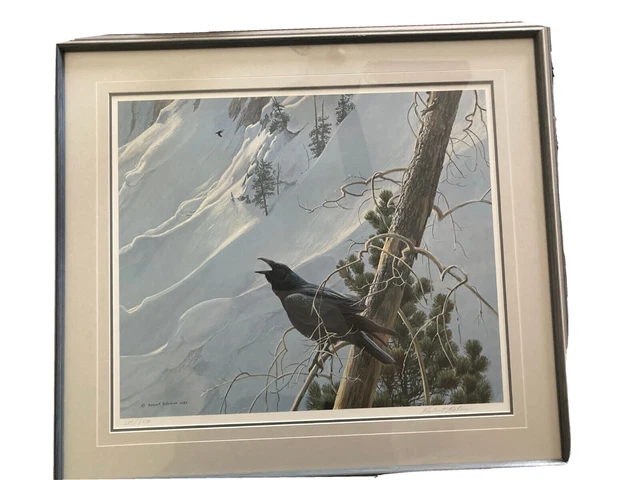 Robert Bateman, Winter in the Mountains, Raven, limited edition, print Robert Bateman, Winter in the Mountains, Raven, limited edition, print