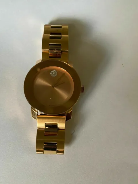 $695 Movado Women's BOLD Iconic Metal Rose Gold Watch 3600086