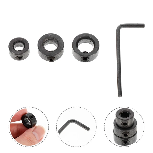 Drill Depth Stop Collars Limit Ring Screws Drill Bits Metal Clamp