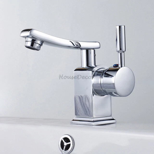 Modern Chrome Brass Bathroom Basin Mixer Tap Single Lever Sink Swivel Faucet