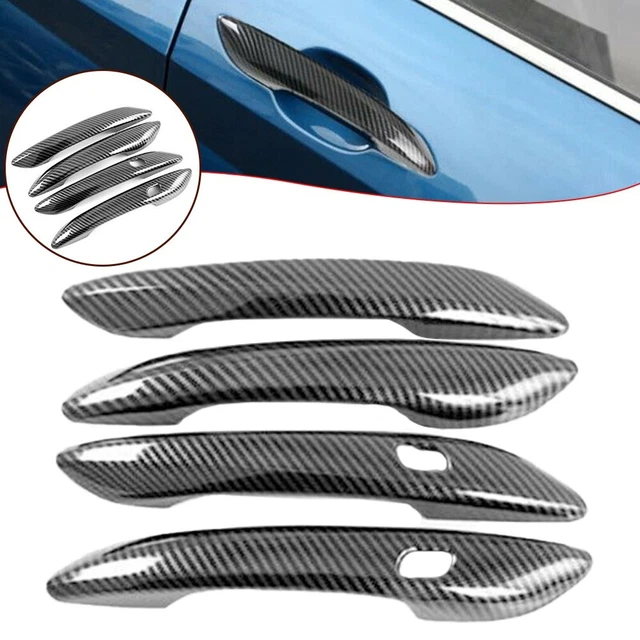 Fdit Couvercle De Poignée De Porte En Fibre De Carbone 4 Pièces Poignée