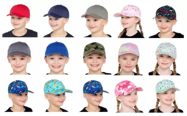 Kids Boys Girls Baseball Cap Plain Poly Cotton Adjustable Printing Summer Hat