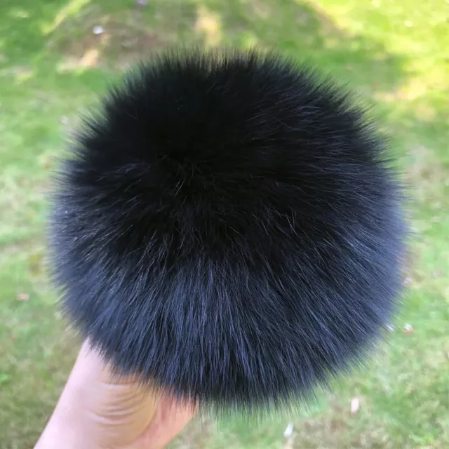 Large Size Real DIY Fox Fur Pom Poms Raccoon Fur Pom Pom Beanies Fashio Fur Ball