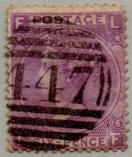 1865 Gran Bretagna Queen Victoria 6 Pence Violetto Piastra 16 Usato
