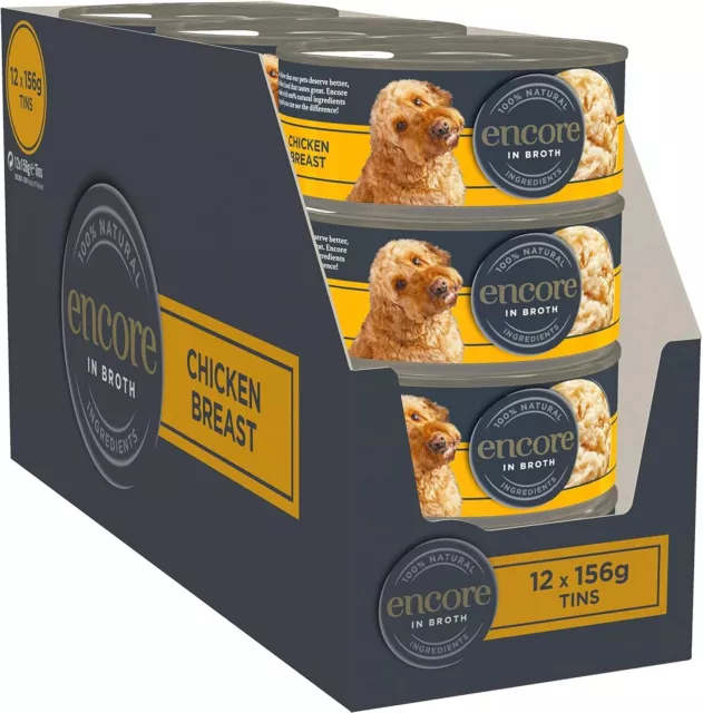 Encore - Grain Free Wet Dog Food | Chicken Breast in Broth - 12 x 156 g