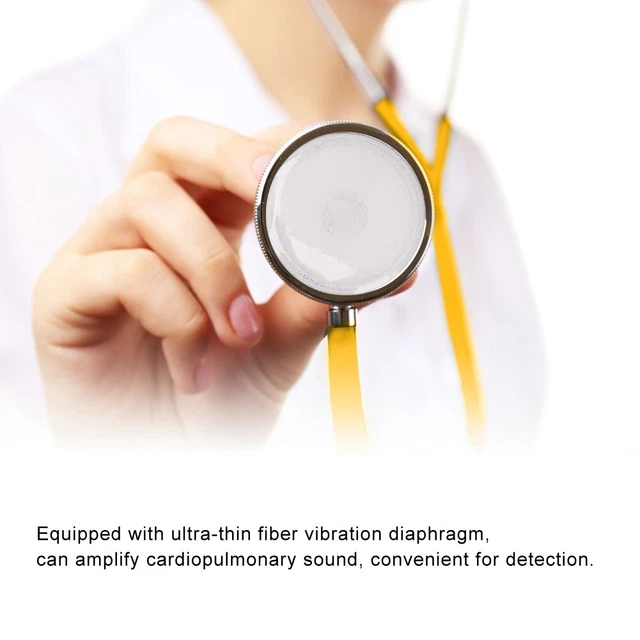 (Yellow)Single Head Stethoscope Aluminium Alloy Heart Lung Detection LXL