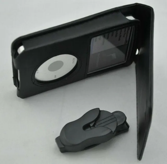 Schwarz Echt Leder Tasche für Apple iPod Classic 80/120/160gb Hülle Case Etui