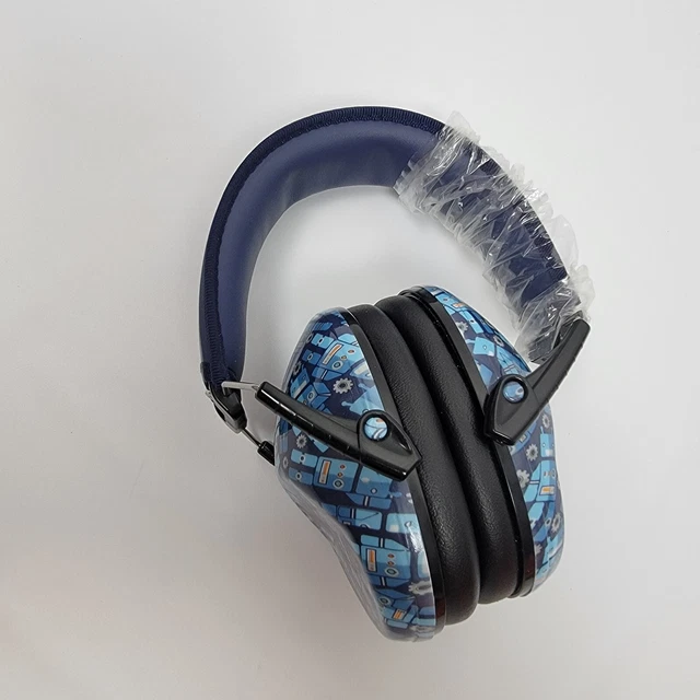 Muted Designer Hearing Protection Infants Kids Adjustable Ear Muffs Robot Blue