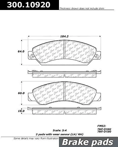 Centric Parts Disc Brake Pad P/N:300.10920