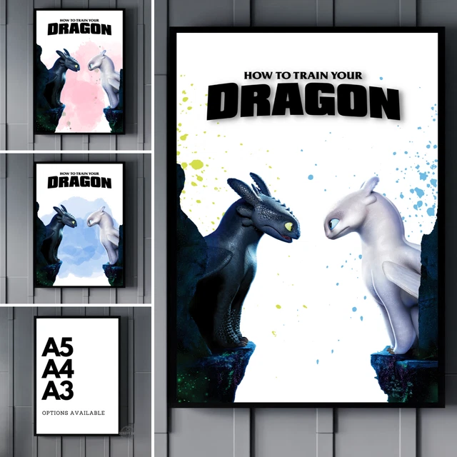 HOW TO TRAIN Your Dragon Toothless Wall Art Poster Print, Bedroom kids