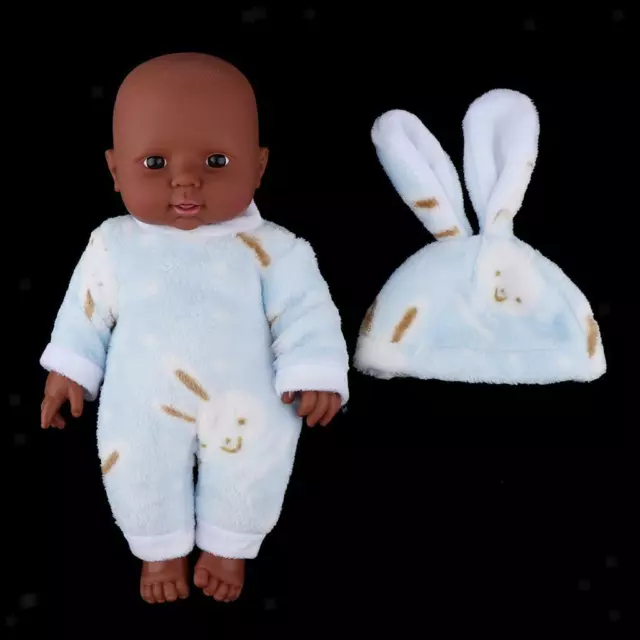 12 pollici afroamericano unisex Reborn Baby Doll neonato morbido vinile corpo