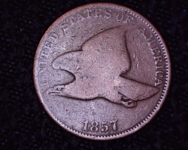 1857 Flying Eagle Cent Nice Detail 1st Small Cent Nice Coin #FE195 2