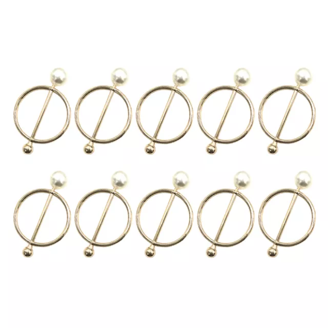 10 piezas anillos de perlas para mujer anillos de resina grapas de metal accesorios de bufanda