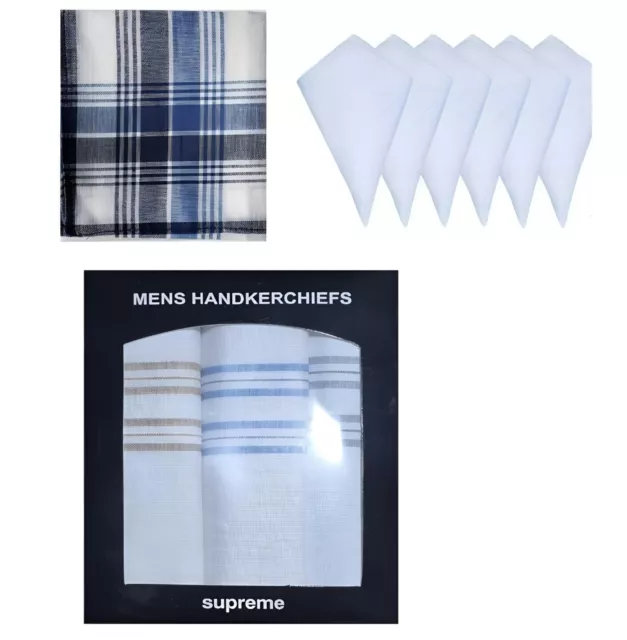 Mens Gents Large UK 100% Cotton Handkerchiefs Hankies Best Quality Adults Plain 2