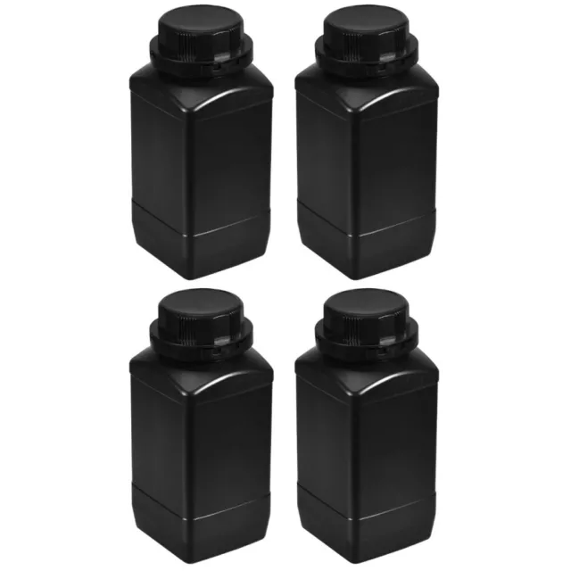 4 Pcs Laboratory Chemical Bottle Big Mouth Square Bottle Sample Containers