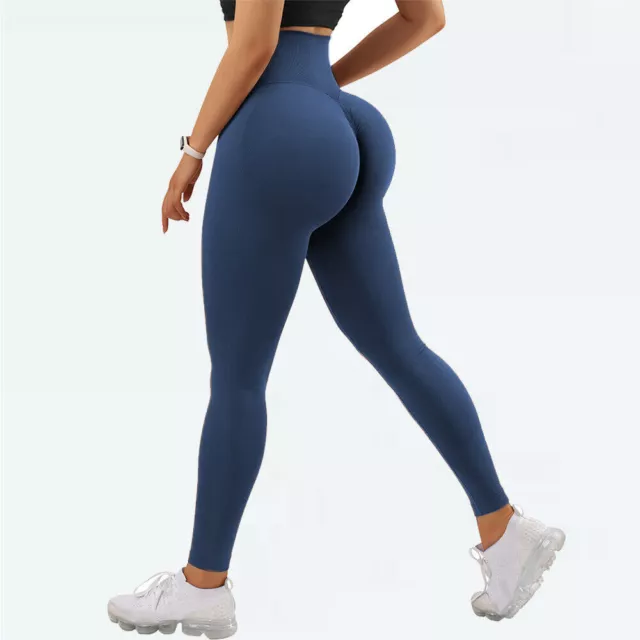 Womens Fitness Sports Leggings Ladies Gym High Waist Yoga Pants With Stretch