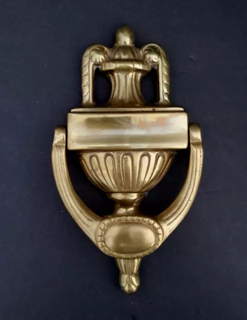 Vintage Adams Style Brass Urn & Cover Door Knocker 7 1/2"X4"