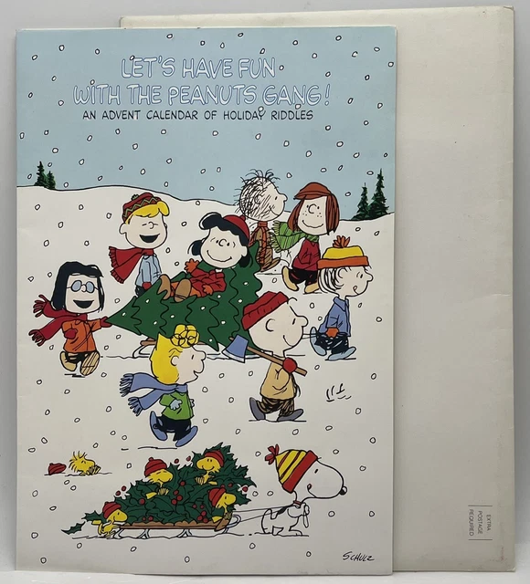 VINTAGE CHARLIE BROWN Peanuts Christmas Advent Calendar Riddles