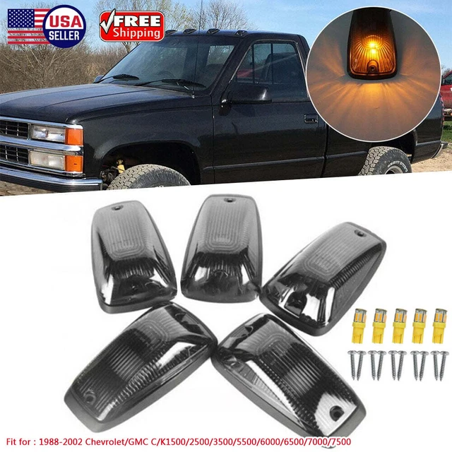 5X SMOKE LED Cab Roof Lights Marker Amber For Chevrolet/GMC C/K 1500