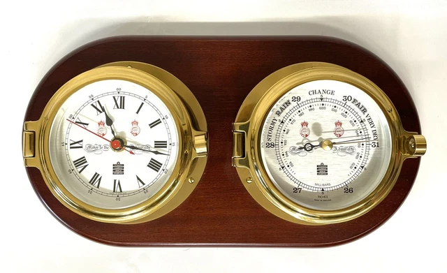 SEWILLS LIVERPOOL Marine Ships Clock And Aneroid Barometer WEATHERSTATION