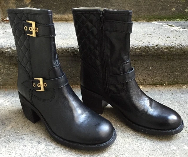 Destockage : Bottines Boots Marque Impact Cuir Noir @ T 39 @ Neuf 139€ @ N385