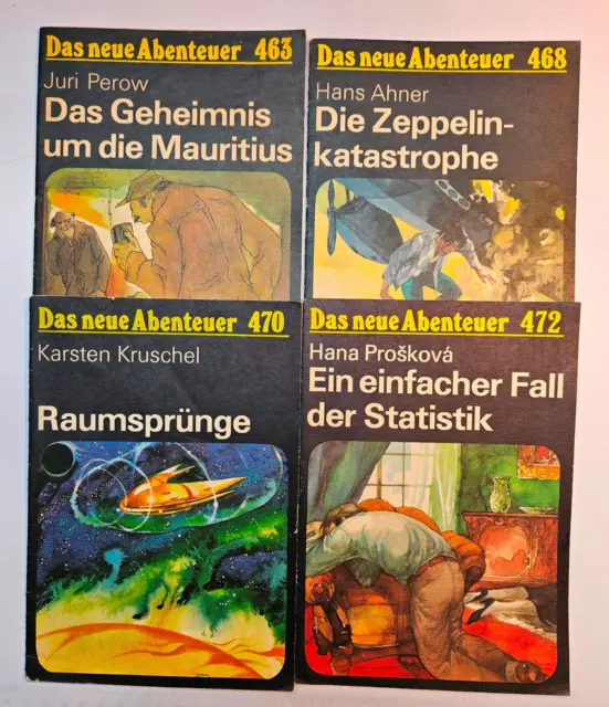 4 x Romanhefte DDR aus "Das neue Abenteuer" Verlag Neues Leben, Berlin 1953-1989
