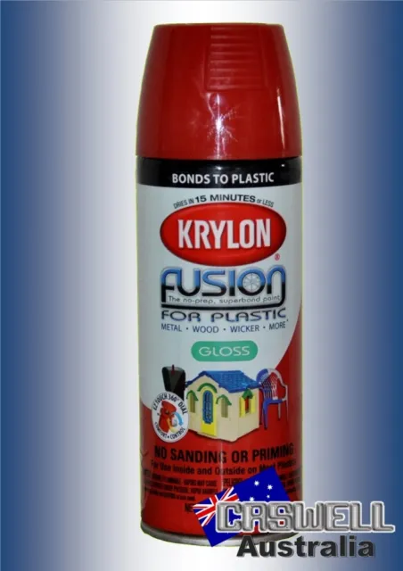 Krylon Fusion Plastic Paint 340gm - Gloss Red Pepper- AUS Seller