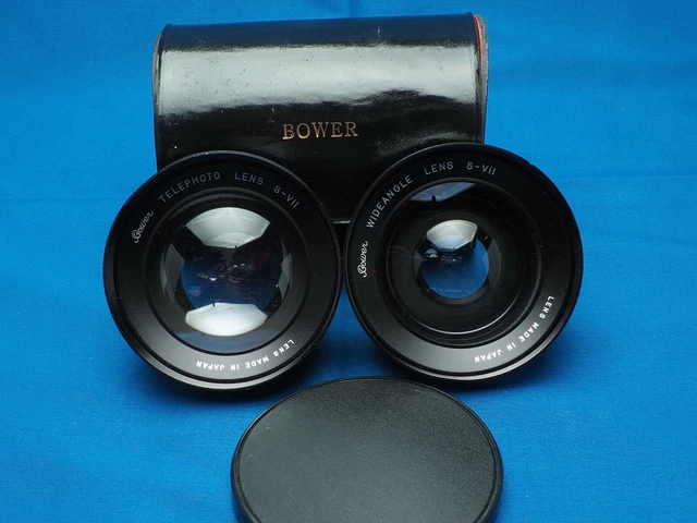 Juego de teleobjetivo y lentes gran angular Bower S-VII de 55 mm