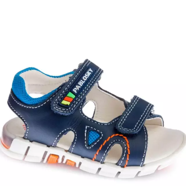 Sandalias PABLOSKY azul de piel para niño bebes 22 25 26 27 Zapatos Calzado