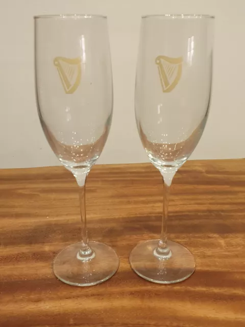 New Guinness Champagne Flute glass x2