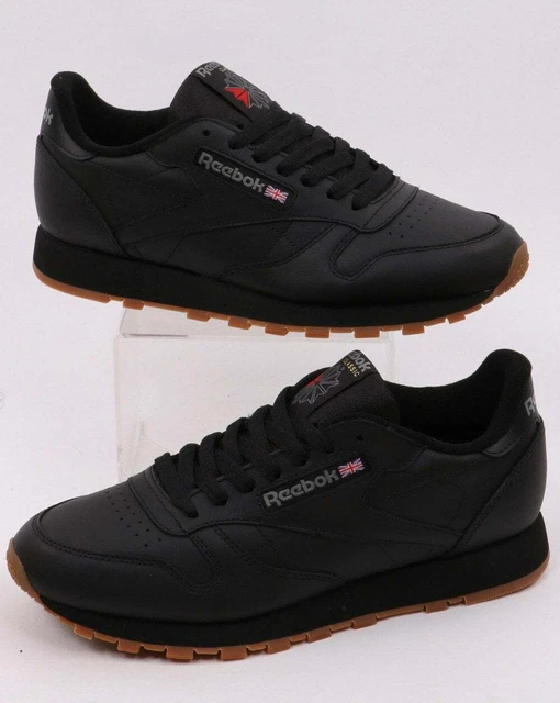 REEBOK CLASSIC LEATHER in Black & Gum Sole (UK Sizes) £64.95 - PicClick UK