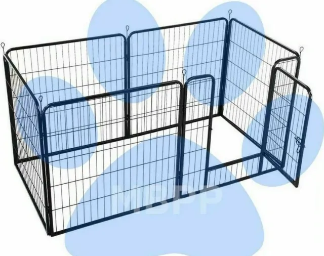 Heavy duty 6pc dog puppy whelping cage/pen rabbit guinea pig run outside playpen 2