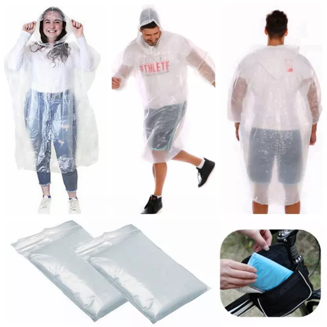 5 Pack Waterproof Rain Poncho Adult Disposable Emergency Camping Hiking Festival