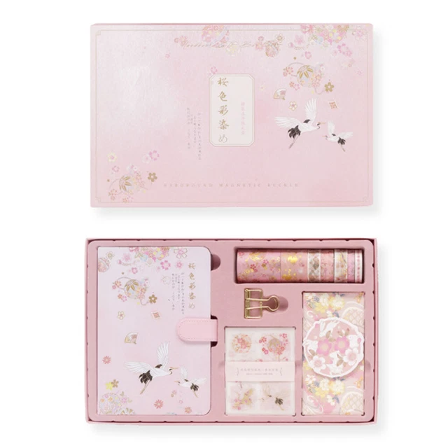 Journal Notebook Horizontal Line Magnetic Buckle With Paper Stickers Travel